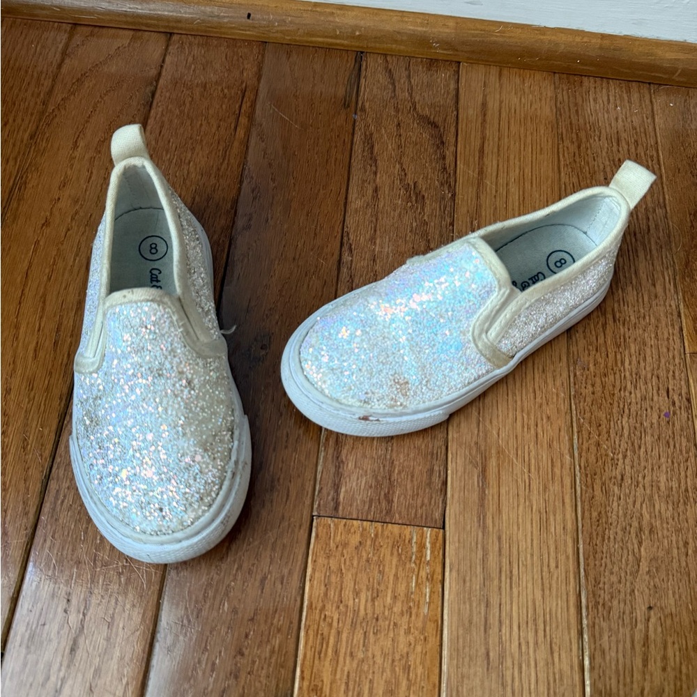 Cat & Jack Glittery White Kids Sneakers